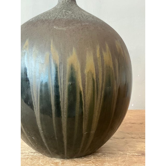 Ceramic Vintage Boho Flame Studio Pottery Vase For Sale - Image 7 of 7
