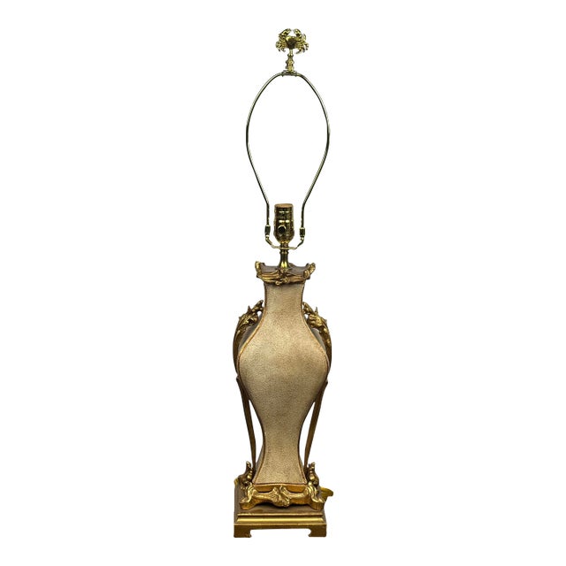 Chelsea House Inc. French Style Table Lamp With Brass Crab Finial For Sale