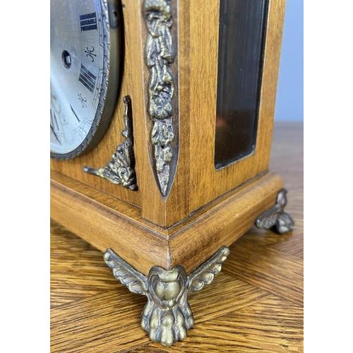Gold Vintage French Style Mantel Clock For Sale - Image 8 of 16