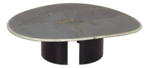 Kidney-Shaped Natural Stone Coffee Table with Gemstones by Paul Kingma, 1990s