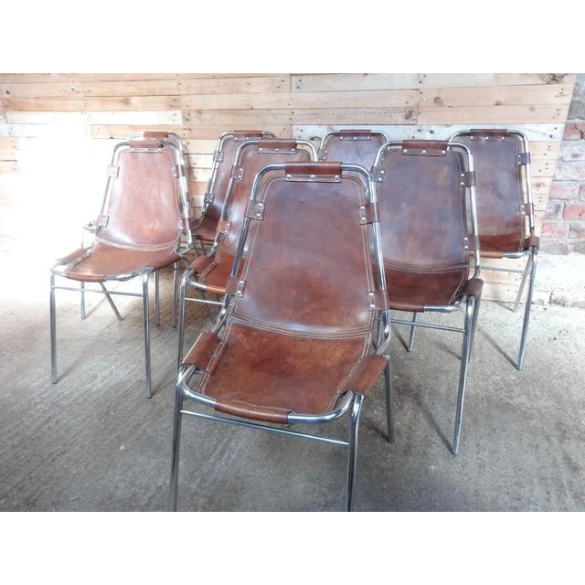 Charlotte Perriand Chairs by Charlotte Perriand for Les Arcs, 1960, Set of 8 For Sale - Image 4 of 9