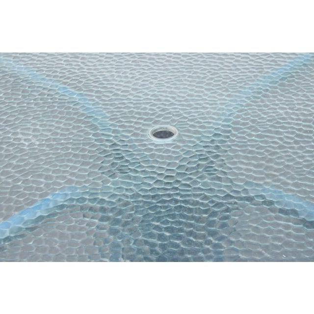 Mid Century Modern Round Glass Top Outdoor Patio Table For Sale - Image 9 of 12