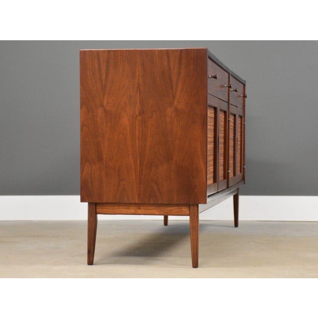 Mid-Century Modern Refinished Walnut Mid Century Credenza by Jack Cartwright for Founders For Sale - Image 3 of 10