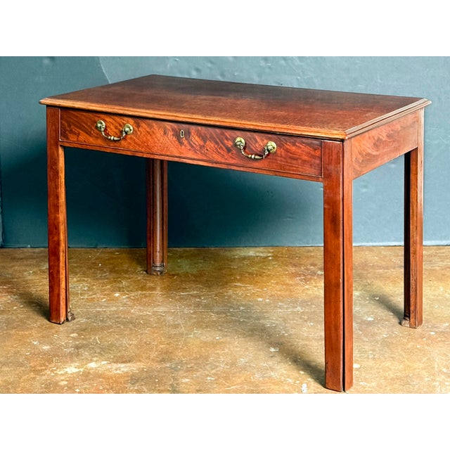 English Writing Table or Desk of Mahogany With Slide From the Georgian Period For Sale - Image 9 of 11
