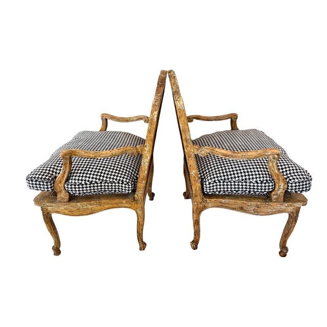 Wood Stunning French Louis XV / Provencial Style Caned Armchairs - A Pair For Sale - Image 7 of 10