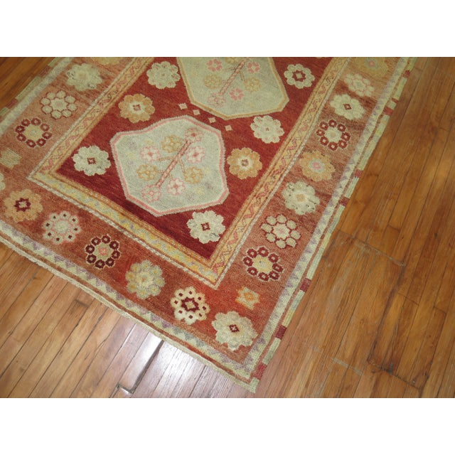 Mid 20th Century Red Turkish Anatolian, 4'2'' X 9'2'' For Sale - Image 4 of 6