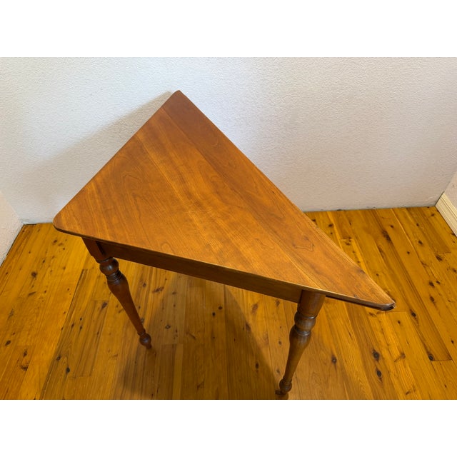 1960s Harden Furniture Solid Cherry Drop Leaf Napkin Table For Sale In West Palm - Image 6 of 9