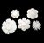 3D Ceramic Porcelain Flower Wall Decor Set - 5 Piece Mixed Floral Wall Hangings Peony Rose Daisy White Condition:...