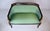 French Empire Style Curved Walnut Settee With Dolphin Arms, New Green Silk For Sale - Image 13 of 13