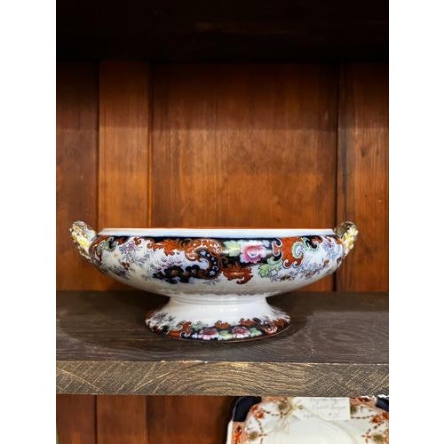 Antique Ridgway Imari Corey Hill Footed Tureen Round Bowl Staffordshire England For Sale In Philadelphia - Image 6 of 10