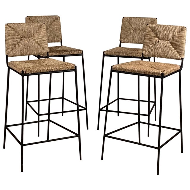 Slender "Campagne" Counter Stools by Design Frères - Set of 4 For Sale - Image 13 of 13