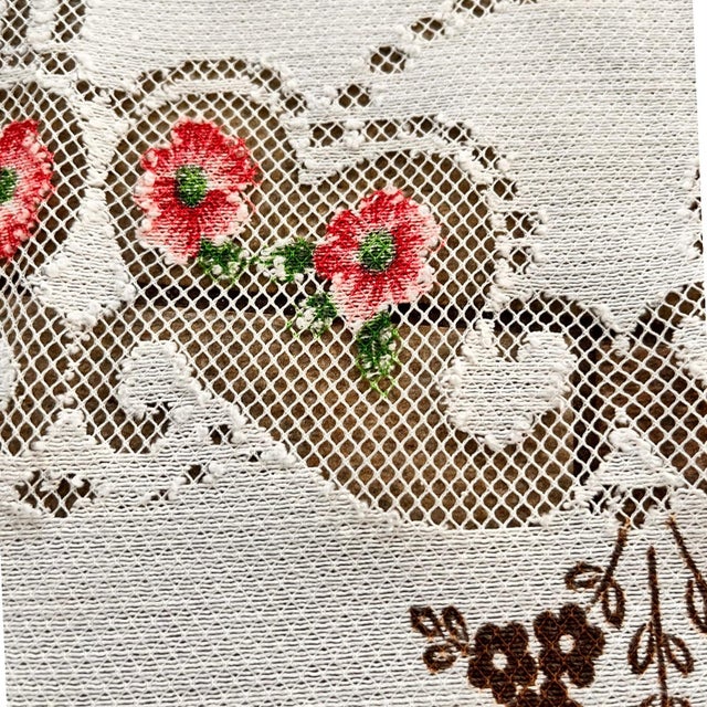 Early 20th Century 83" X 55" Vintage Tablecloth 5 Piece Napkins Floral Early 20th Century Farmhouse Traditional Edwardian Victorian Shabby Chic For Sale - Image 5 of 17