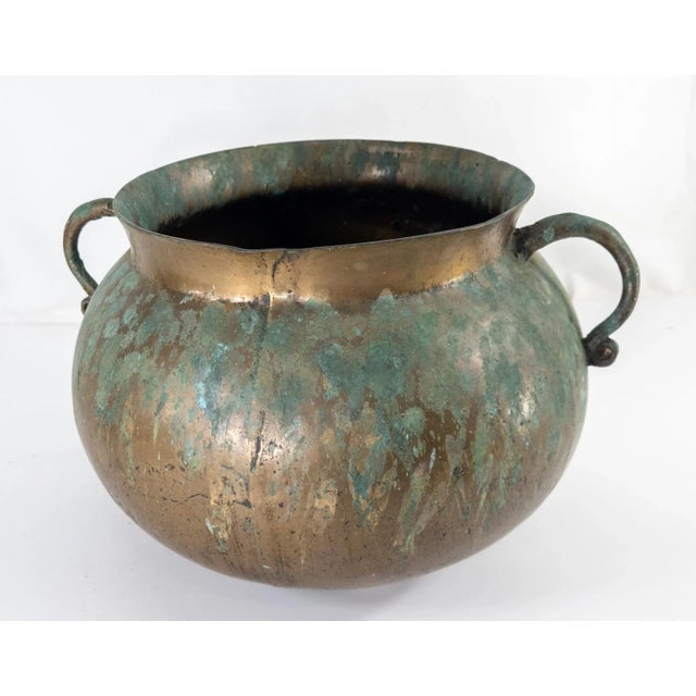 17th or 18th Century Bronze Handled Primitive Cook Pot With Verdigris Surface For Sale - Image 12 of 12