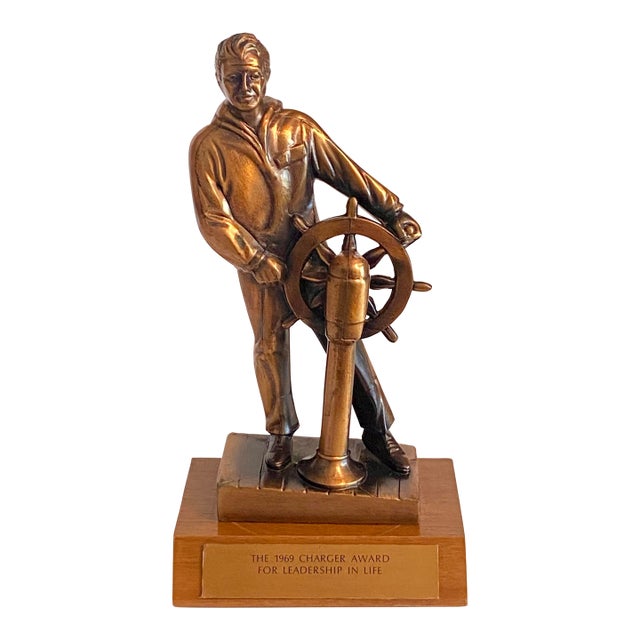 Bronze 1969 Charger Award for Leadership in Life". Trophy by Ferdinand G. Rebechini For Sale