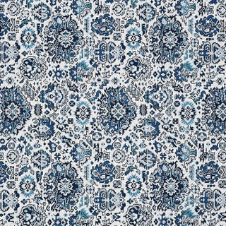 Sample - Schumacher Pallay Epingle Fabric in Porcelain on Ivory For Sale