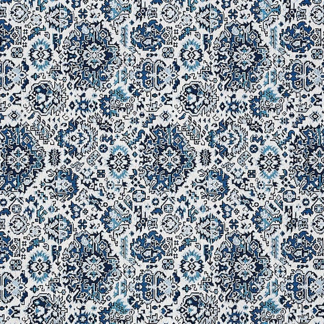 Sample - Schumacher Pallay Epingle Fabric in Porcelain on Ivory For Sale