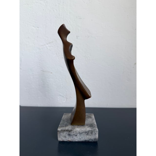 Metal Roberto G. Crivelle Bronze Abstract Female Sulpture on Granite Base, 1980s For Sale - Image 7 of 14