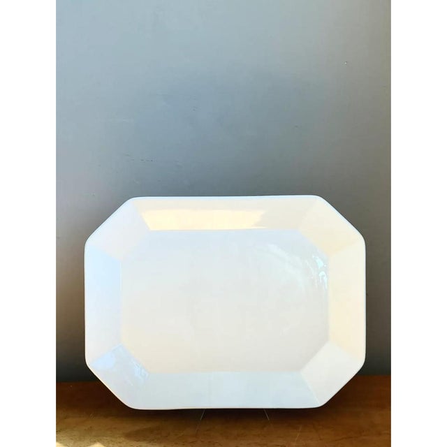 Mid-Century Modern Vintage White Ceramic Serving Platter For Sale - Image 3 of 12