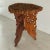 Brown Carved Indian Folding Floral Tabouret Drinks Table With Floral Medallion For Sale - Image 8 of 12
