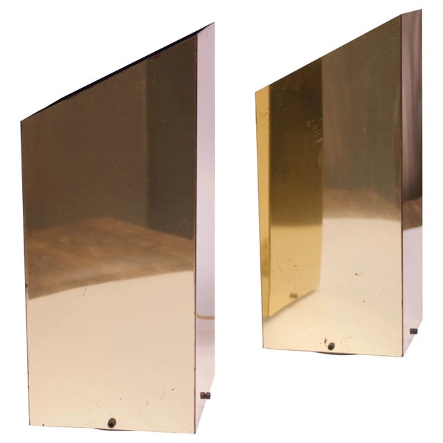 1970s Trapezoidal Brass Table Lamps by George Kovacs - A Pair For Sale - Image 13 of 13