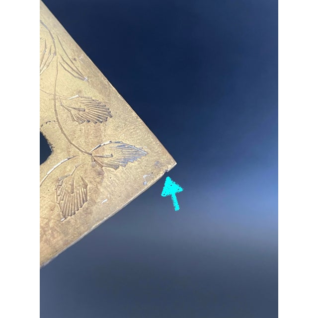 Brass Vintage Chinese Double Happiness Symbol Brass Trivet For Sale - Image 8 of 8