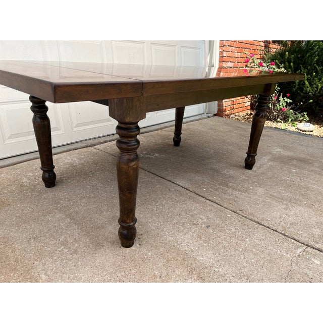 Early 21st Century Rustic Walnut Farmhouse Extension Dining Table For Sale - Image 5 of 12