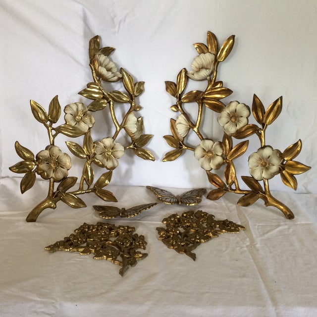Vintage Syroco Butterfly And Floral Wall Hangings Set of 6 Chairish