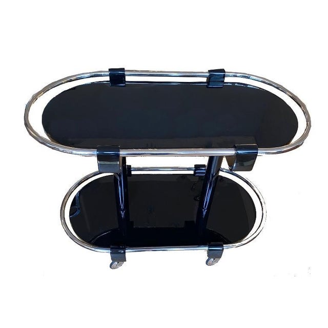 Art Deco Bar Cart in Black For Sale - Image 11 of 12
