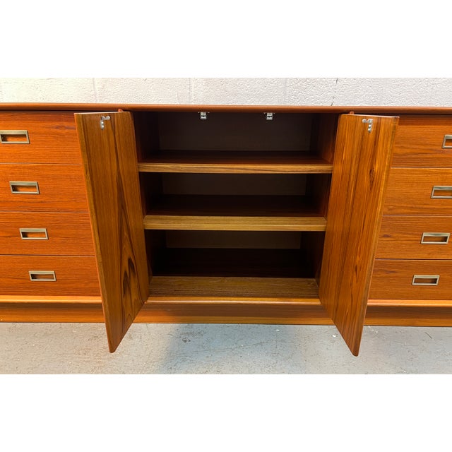 Mid-Century Modern Danish Teak Eight Drawer Dresser For Sale - Image 13 of 15