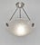 NOVERDY A beautiful French 1925-1930 art deco pendant in nickel plated bronze or solid brass holding a very rare shade in...