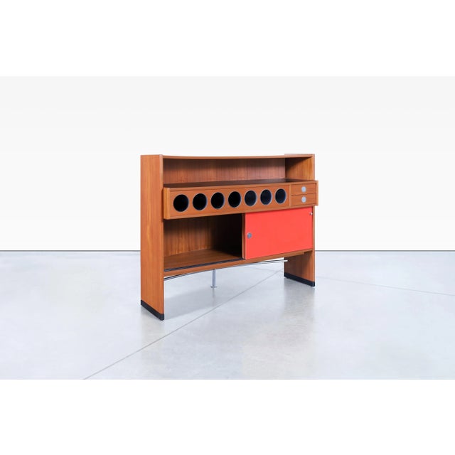 Wood 1960s Danish Teak "Boomerang" Dry Bar by Erik Buch for Dyrlund For Sale - Image 7 of 12