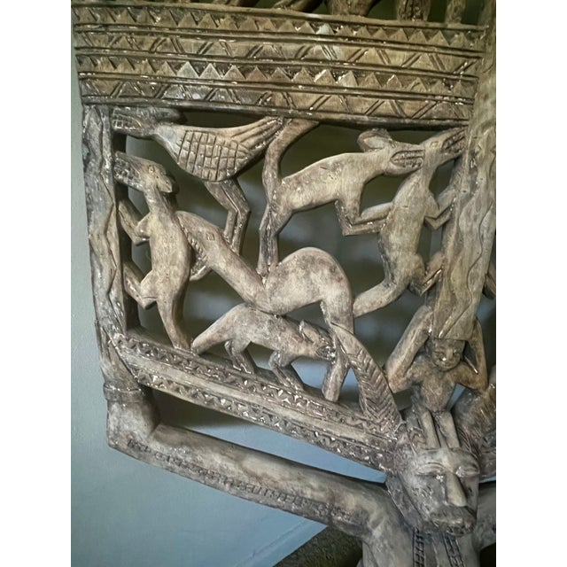 Mid 20th Century Large West African Carved Wood Screen For Sale - Image 9 of 11
