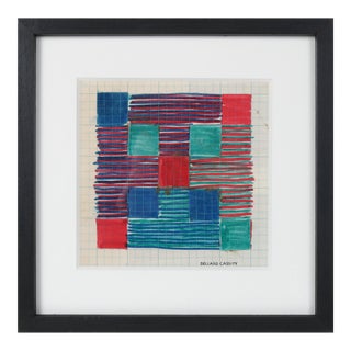 Optical Abstract Study Mid Century Ink & Cut Paper For Sale