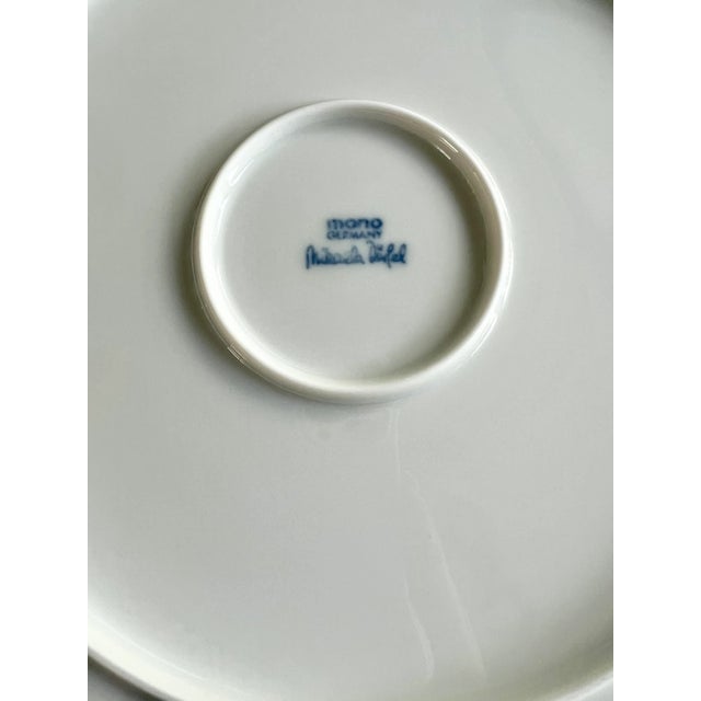 1990s Mikaela Dorfel Mono Germany Gemiini Porcelain Dinner Plates - Set of 6 For Sale - Image 4 of 5