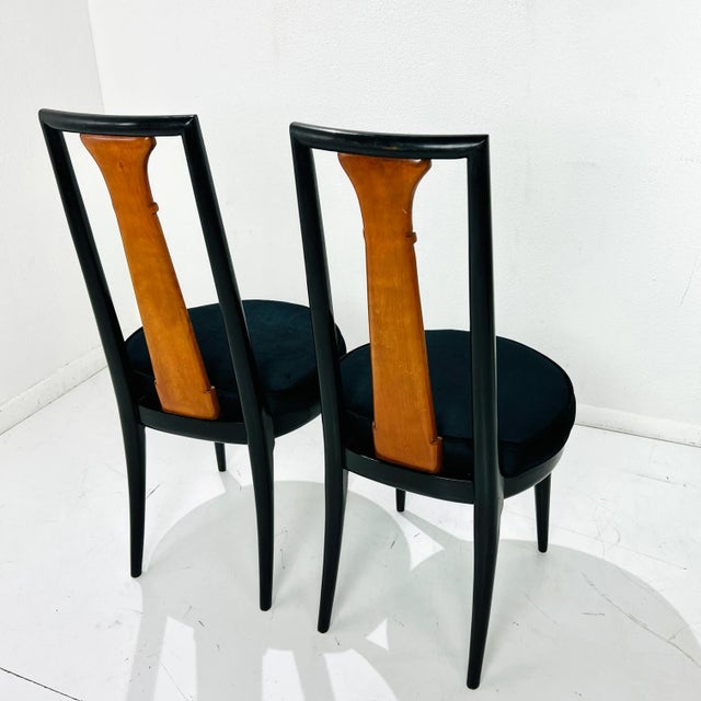 Black 1960s Pair of Tomlinson “Sophisticate Collection” No.63 Dining Chairs For Sale - Image 8 of 10