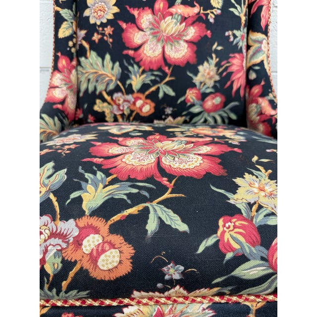 Vintage Queen Anne Style Wingback Lounge Chairs - Pair For Sale - Image 16 of 17