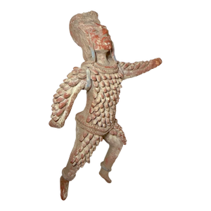Antique 19th Century Mexican Handmade Terracotta Pottery Warrior Sculpture