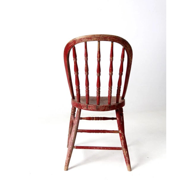 Red Antique Windsor Chair For Sale - Image 8 of 10