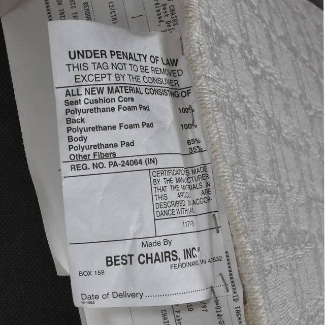6 White Upholstered High Back Parsons Dining Chairs For Sale - Image 15 of 17