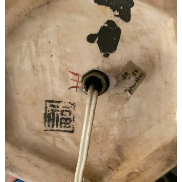 18th/19th Qing Chinese Porcelain Famille Rose Gu Vase Converted Lamp For Sale - Image 12 of 13