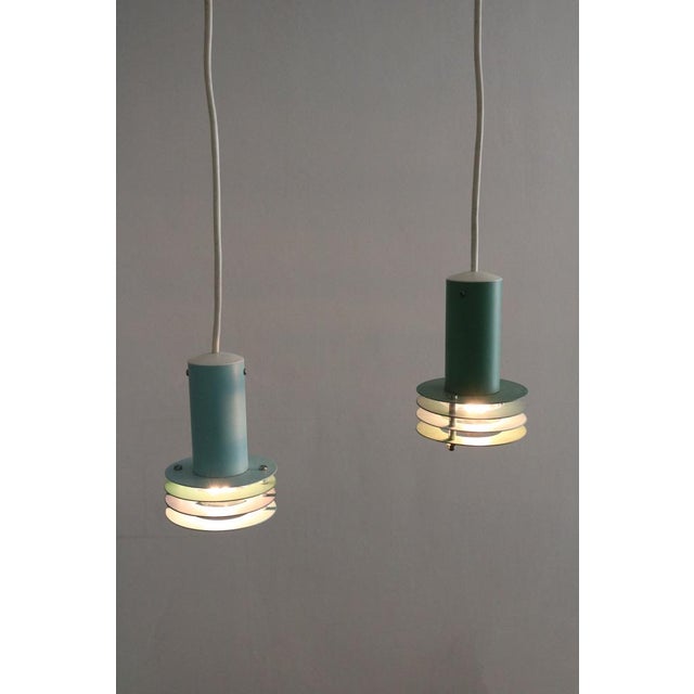 Minimalist Small Danish Pendant Lights by Lyfa, Denmark, 1970s, Set of 2 For Sale - Image 6 of 9