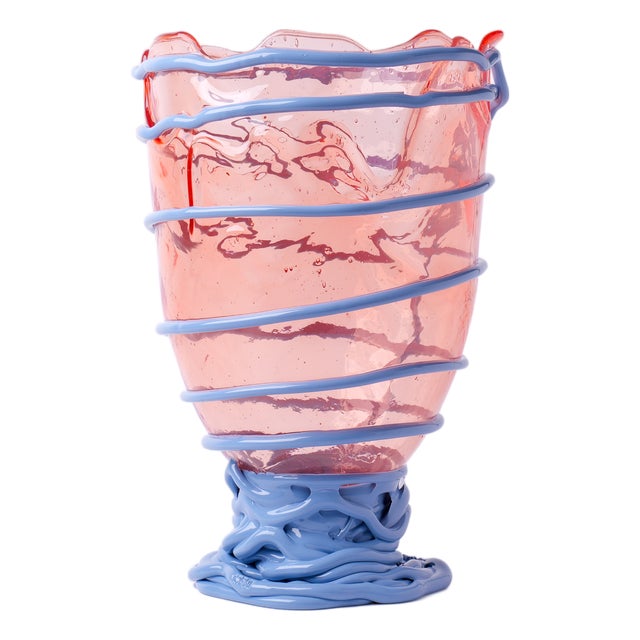 Pompitu II Vase in Clear Light Ruby by Gaetano Pesce for Fish Design For Sale