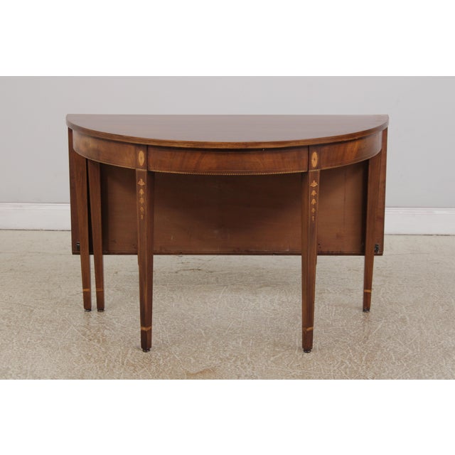 Wood Vintage Mahogany Inlaid Gate Leg Dining Table For Sale - Image 7 of 18