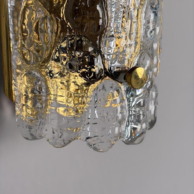 Glass and Brass Wall Lights attributed to Carl Fagerlund for Orrefors, 1970s, Set of 2 For Sale - Image 13 of 18