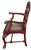 18C Style Giles Grendey Inspired Burton-Ching Red Chinoiserie Arm Chairs - A Pair.