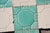Art Deco Art Deco Set of Seven Large Portuguese Glazed Tiles Mint Green & White Geometric Design c.1910s For Sale - Image 3 of 13