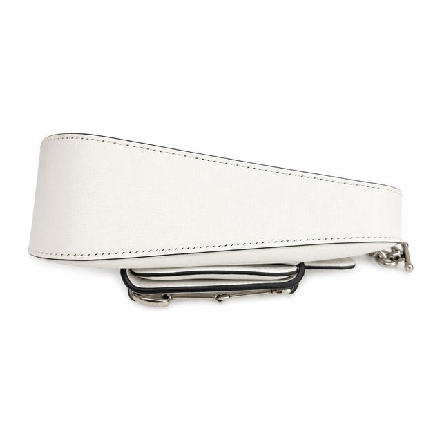 Animal Skin White Calfskin Mini Asymmetric Horsebit 1955 Shoulder Bag For Sale - Image 7 of 7