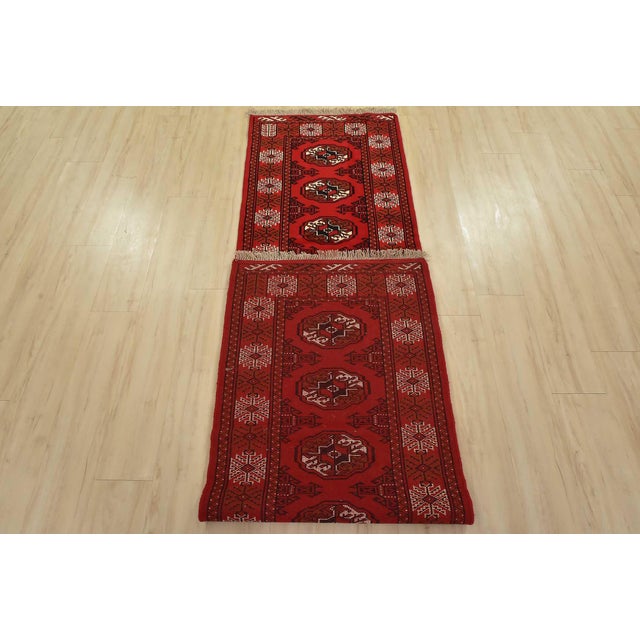Turkmen Runner 2’6” X 9’7” Red Wool Vintage Tribal Hand-Knotted Oriental Rug For Sale - Image 11 of 12