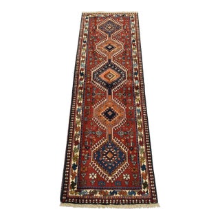Yalameh Runner 2′ X 6’2” Red Wool Vintage Tribal Hand-Knotted Oriental Rug For Sale