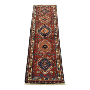 Yalameh Runner 2′ X 6’2” Red Wool Vintage Tribal Hand-Knotted Oriental Rug